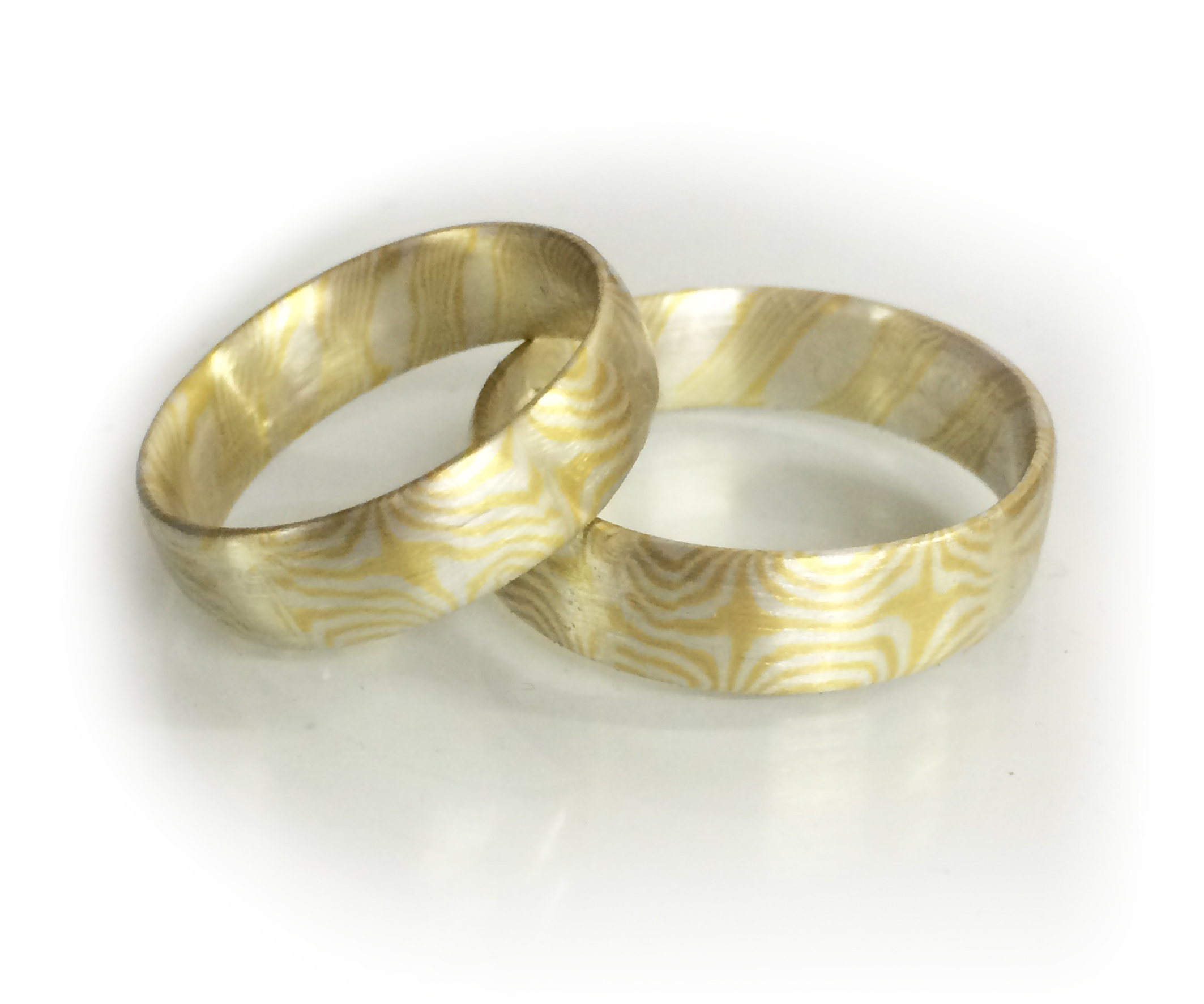 Herstellung Mokume Gane Ringe aus Silber und Gold