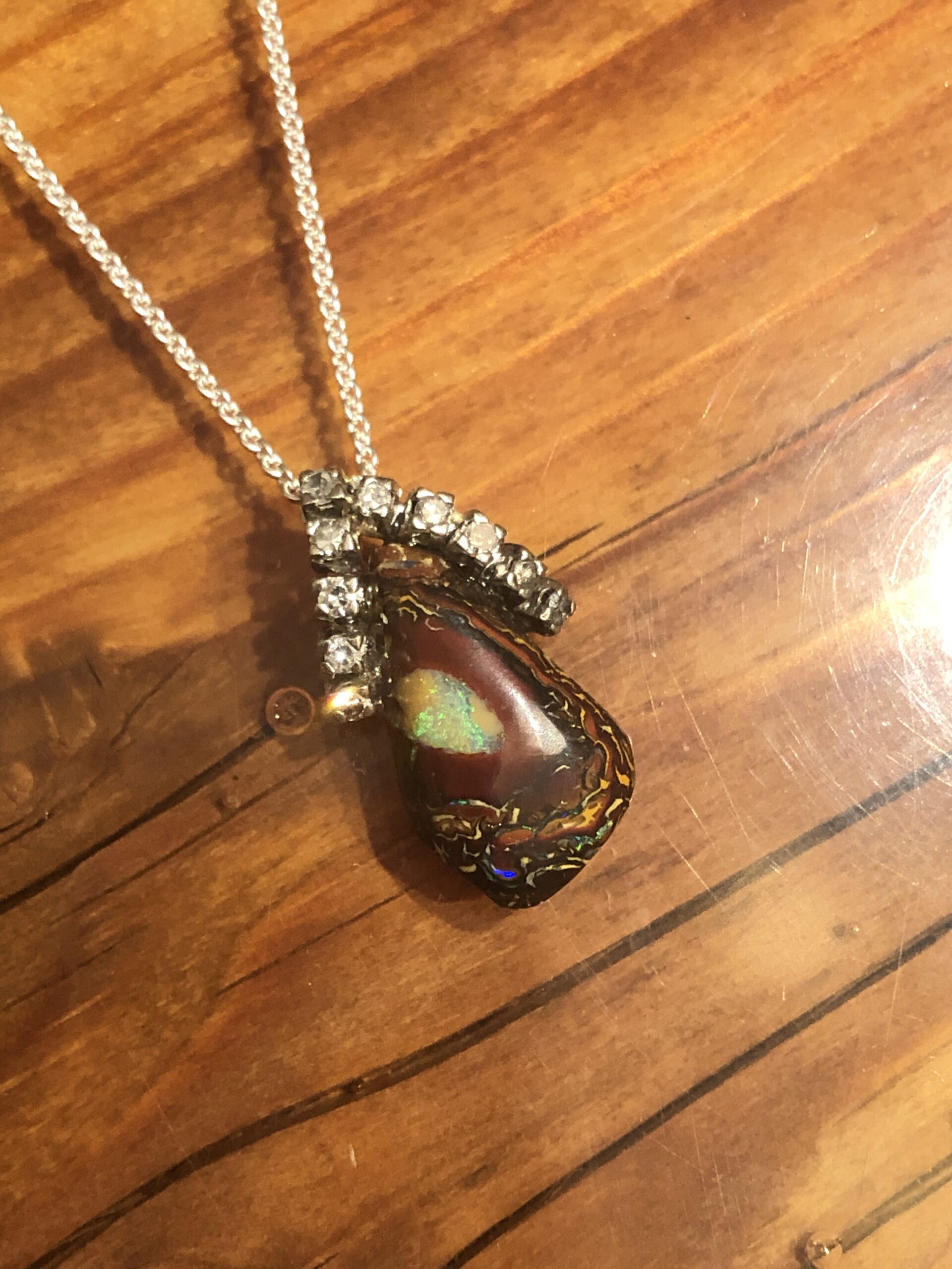 Opalschmuck 1 Opal-Anhänger mit Brillanten