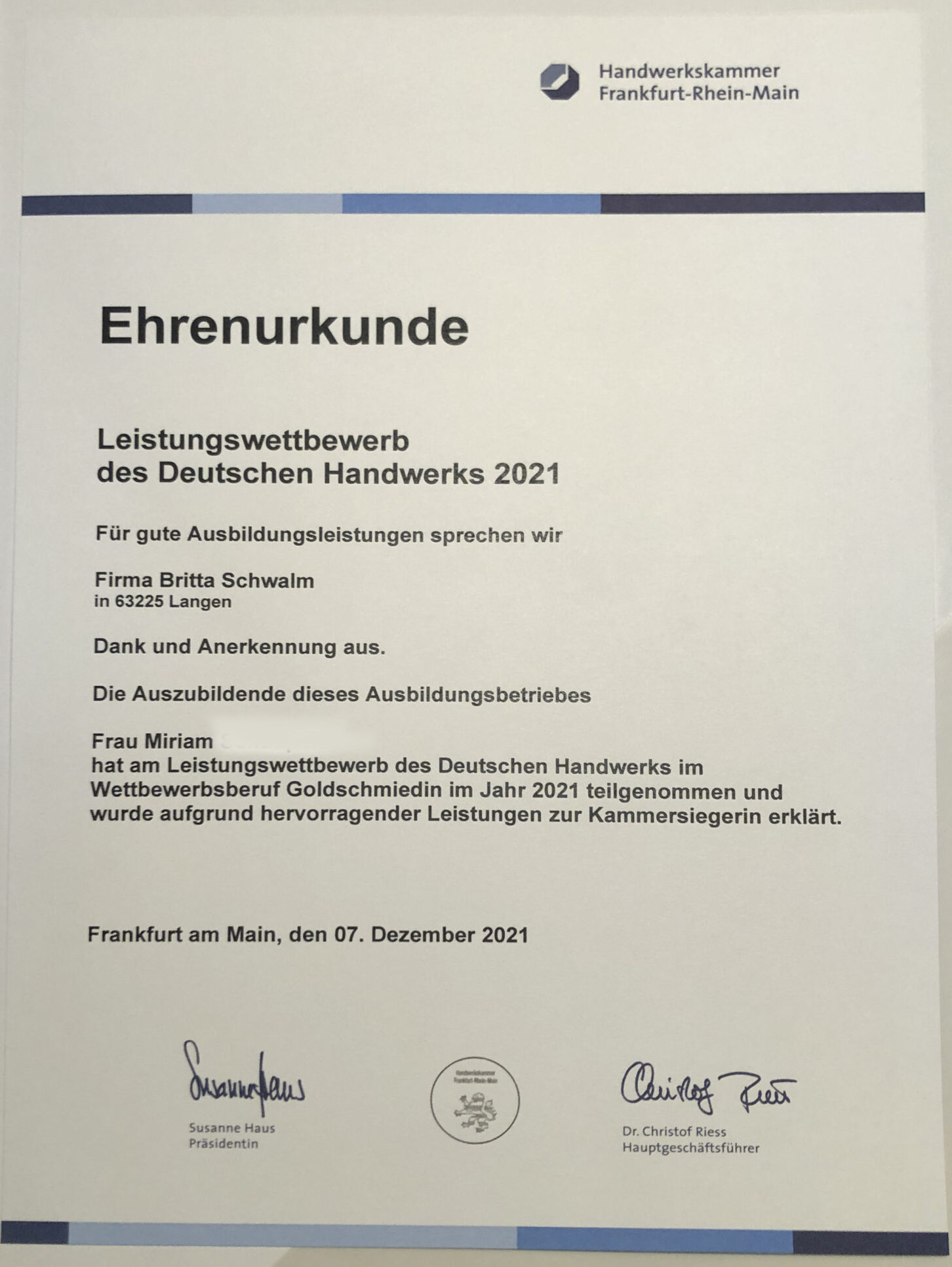 Ehrenurkunde im Leistungswettbewerb 1 Ehrenurkunde Leistungswettbewerb