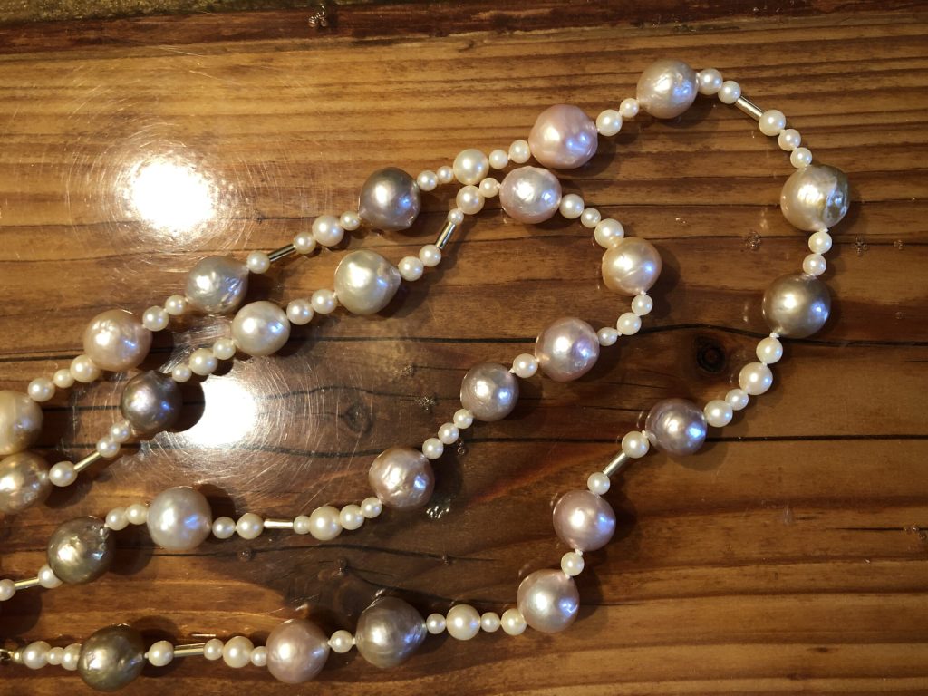 Zuchtperlen, bereit zu allen möglichen Kreationen 9 Biwa- kombiniert mit Akoya und Süßwasser-Zuchtperlen