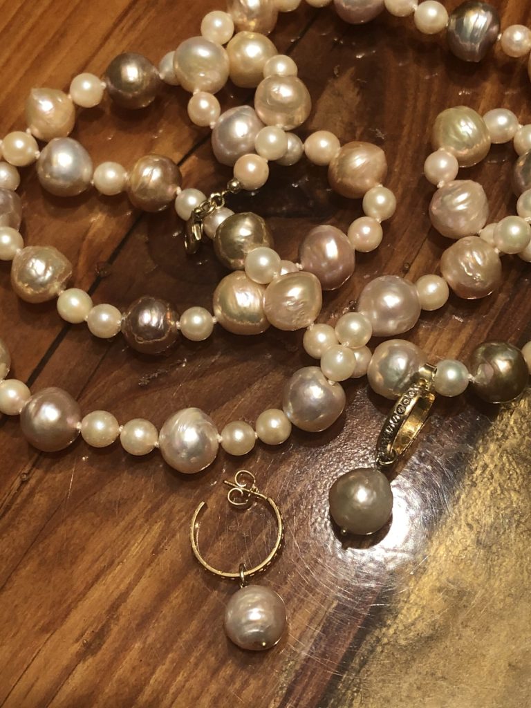 Kleine Perlenkunde (Teil2) 9 Biwa Zuchtperlen kombiniert mit Akoya Zuchtperlen