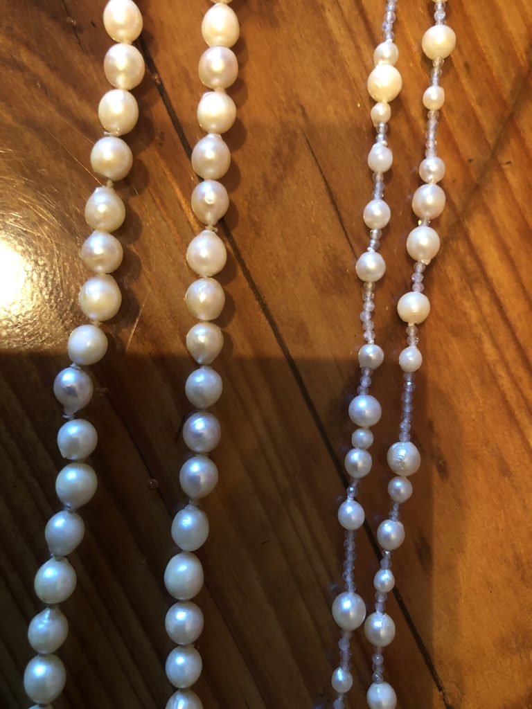 Kleine Perlenkunde (Teil3) 2 Akoya Zuchtperle mit zimtfarbenem Zirkon kombiniert