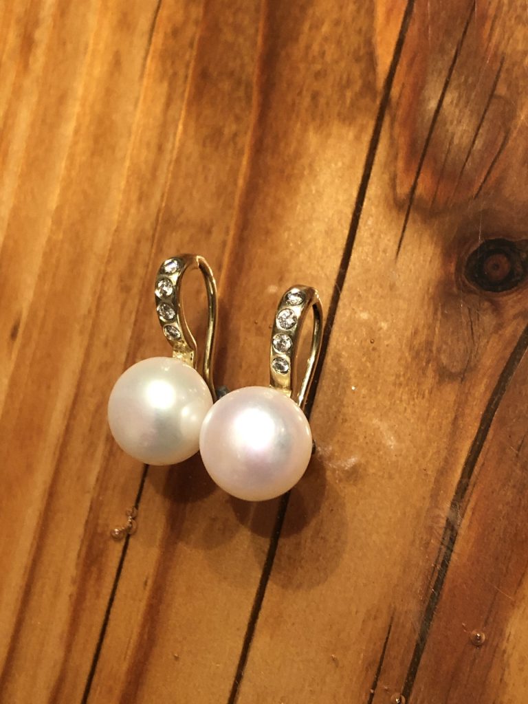 Zuchtperlen als Ohrhänger und Ohrstecker 2 SWZP als Ohrhänger