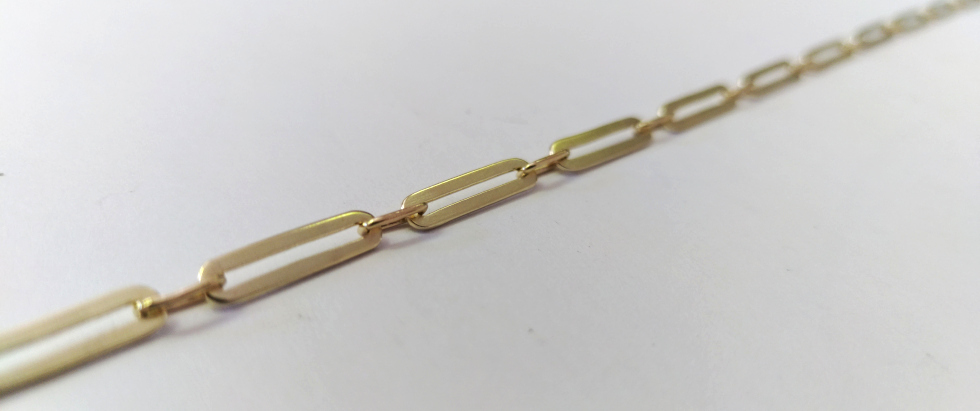 Eine Gliederkette aus Gold 11 Gelbgoldkette Detail