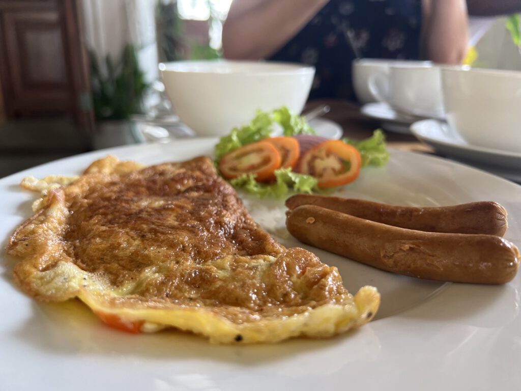 Oder Omelette und Würstchen