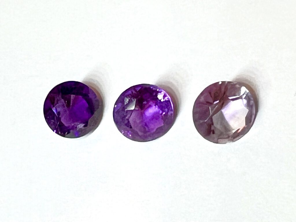 Amethyst, hell nach dunkel