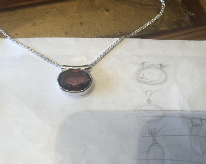 Skizze zu Amethyst in Silber