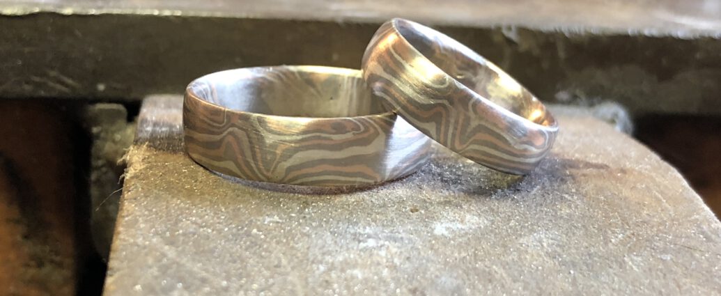 Silber Rotgold und Palladium