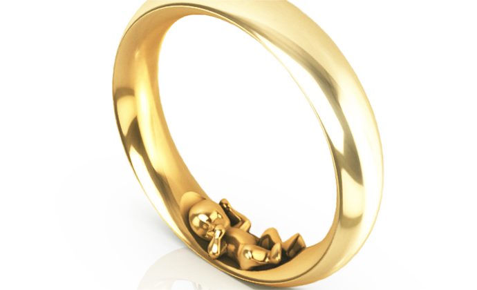 Schmaler Ring Jamie in Gelbgold