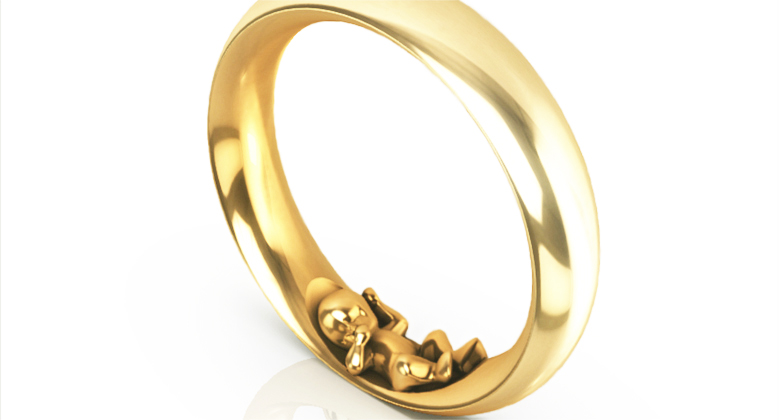 Schmaler Ring Jamie in Gelbgold