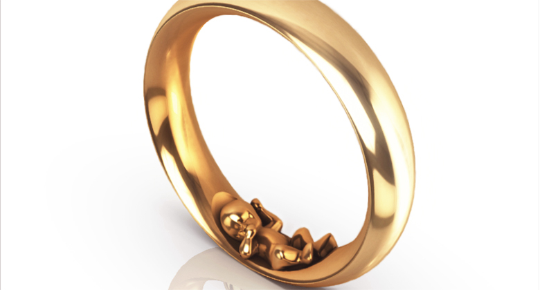 Schmaler Ring Jamie in Rotgold