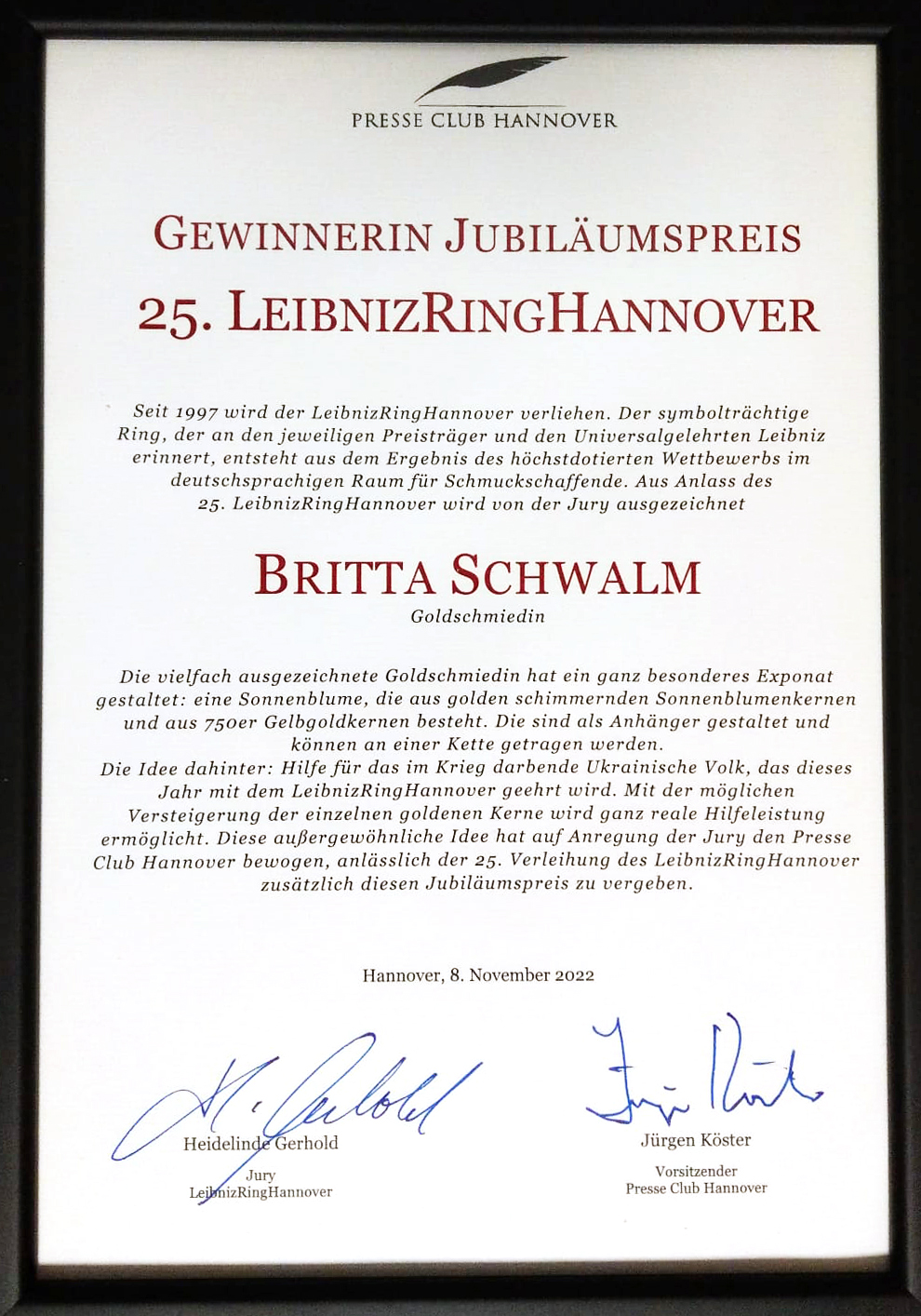Leibnitzring Hannover 2022 Ehrenpreis